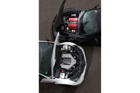 Chevrolet Corvette Z06, Mercedes C 63 AMG Black Series, Motorhaube, offen