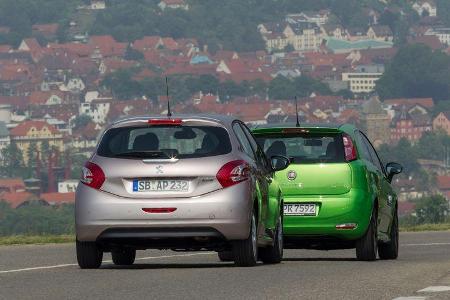 Peugeot 208 82 Vti, Fiat Punto 0,9 Twinair, Heck