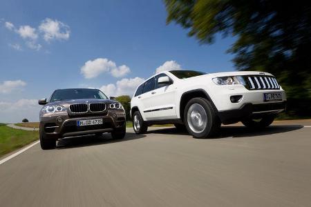 BMW X5 x-Drive 3.0d, Jeep Grand Cherokee 3.0 CRD Overland, Front