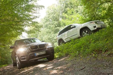 BMW X5 x-Drive 3.0d, Jeep Grand Cherokee 3.0 CRD Overland, Front