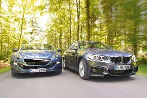 BMW 220d, Peugeot RCZ 2.0 HDi 160, Frontansicht