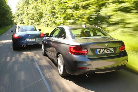 BMW 220d, Peugeot RCZ 2.0 HDi 160, Heckansicht