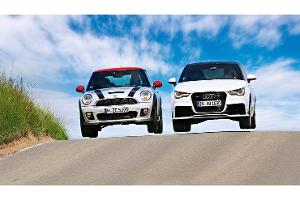 Audi A1 Quattro, Mini John Cooper Works, Frontansicht