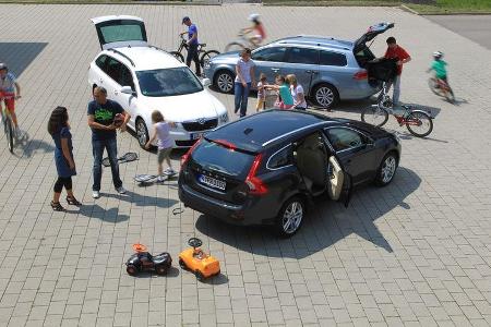 Skoda Superb Combi 1.6 TDI GreenLine, VW Passat Variant BlueMotion, Volvo V60 Drive Summum, Heckklappe