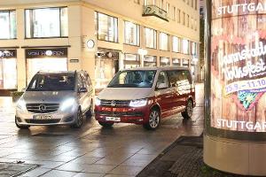 Mercedes V-Klasse und VW T6 Multivan im Vergleich
