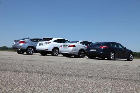 Lexus RX 450h, Infiniti M35h, Porsche Panamera S Hybrid, BMW X6 Active Hybrid, Heck