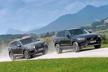 Audi Q7 3.0 TDI Quattro, Volvo XC90 D5, Frontansicht Audi Q7 3.0 TDI Quattro, Volvo XC90 D5, Frontansicht