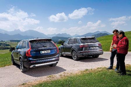 Audi Q7 3.0 TDI Quattro, Volvo XC90 D5, Heckansicht