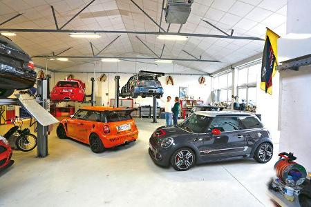 Mini JCW GP, Schirra- Mini JCW GTS, Schirra-Mini, Werkstatt