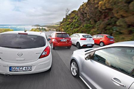 Ford Fiesta, Kia Rio, Opel Corsa, Toyota Yaris, VW Polo