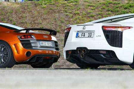 Audi R8 GT, Lexus LFA, Heck