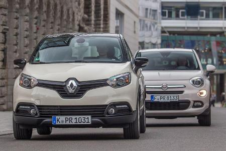 Fiat 500X 1.4 MultiAir, Renault Captur TCe 120, Frontansicht