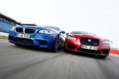 BMW M5 Competition, Jaguar XFR-S, Frontansicht