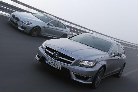 BMW M6 Gran Coup, Mercedes CLS 63 AMG Shooting Brake, Frontansicht BMW M6 Gran Coup, Mercedes CLS 63 AMG Shooting Brake, Frontansicht