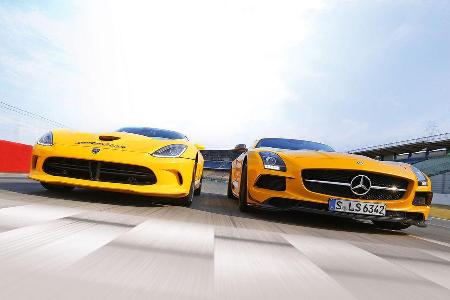 Mercedes SLS AMG Black Series, SRT Viper, Frontansicht Mercedes SLS AMG Black Series, SRT Viper, Frontansicht