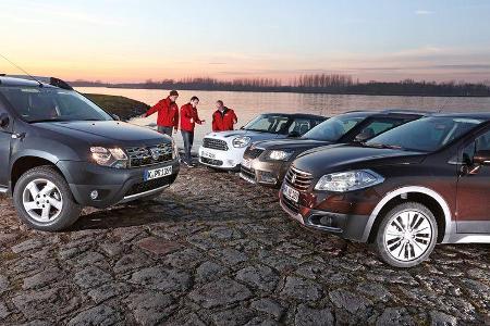 Dacia Duster, Mini Countryman, Skoda Yeti, Suzuki SX4 S-Cross