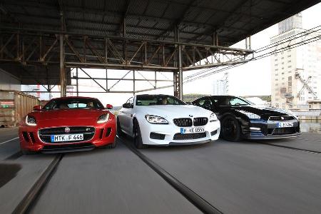 BMW M6 Competition-Paket, Jaguar F-Type R AWD, Nissan GT-R Track Edition