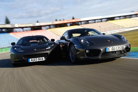 Lotus Evora S Sports Racer, Porsche Cayman S, Frontansicht