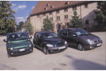 Chrysler PT Cruiser 2.0, Fiat Multipla 100 16 V, Renault Scénic 2.0 16 V