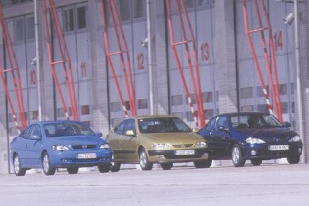 Citroën Xsara Coupé 1.8i 16 V, Opel Astra Coupé 1.8 16 V, Renault Mégane Coupé 1.6 16 V