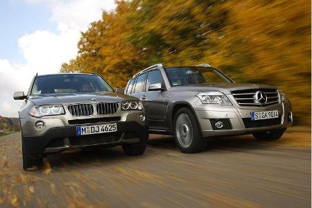 BMW X3 20d gegen Mercedes GLK 220 CDI