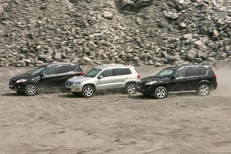 Mit sportlichem Design und Handling will nun auch der neue Ford Kuga dem Branchen-Primus VW Tiguan Käufer abjagen.