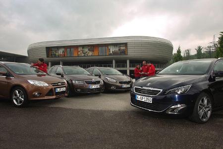 Ford Focus Turnier, Kia Cee’d SW, Peugeot 308 SW, Skoda Octavia Combi, Frontansicht