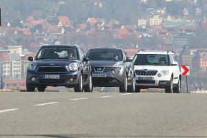 Mini Countryman, Nissan Juke und Skoda Yeti im Test