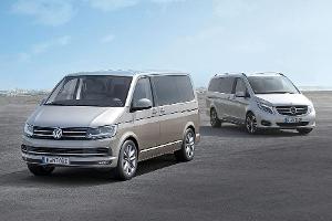 Mercedes V-Klasse und VW T6 Multivan im Vergleich