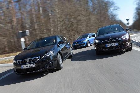 Peugeot 308 GT, Citron DS4, Renault Mgane, Frontansicht