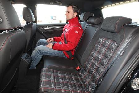 VW Golf GTI, Rücksitz, Beinfreiheit