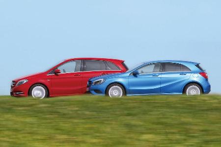 Mercedes A-Klasse, Mercedes B-Klasse, Seitenansicht Mercedes A-Klasse, Mercedes B-Klasse, Seitenansicht