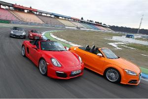 Porsche Boxster vs. Audi TT, Mercedes SLK, Nissan 370Z