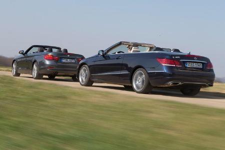 BMW 428i Cabrio, Mercedes E 300 Cabrio, Heckansicht