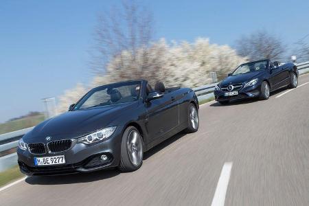 BMW 428i Cabrio, Mercedes E 300 Cabrio, Frontansicht