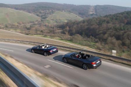 BMW 428i Cabrio, Mercedes E 300 Cabrio, Seitenansicht