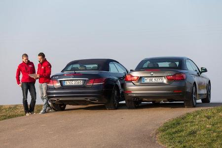 BMW 428i Cabrio, Mercedes E 300 Cabrio, Heckansicht