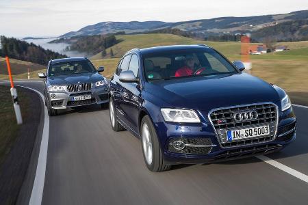 BMW X3 35d x-Drive, Audi SQ5 3.0 TDI, Frontansicht