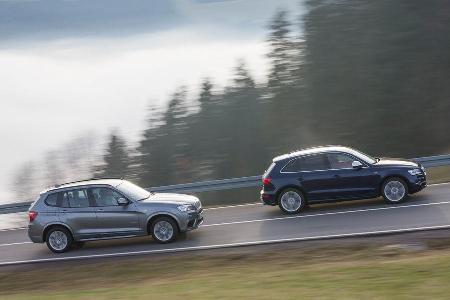 BMW X3 35d x-Drive, Audi SQ5 3.0 TDI, Seitenansicht