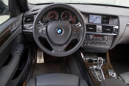 BMW X3 35d x-Drive, Cockpit, Lenkrad