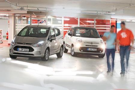 Fiat 500L 1.4 16V Pop Star, Ford B-Max 1.0 Ecoboost Titanium, Frontansicht