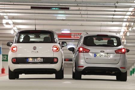 Fiat 500L 1.4 16V Pop Star, Ford B-Max 1.0 Ecoboost Titanium, Heckansicht