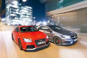 Mercedes A 45 AMG und Audi TT RS Plus im Vergleich