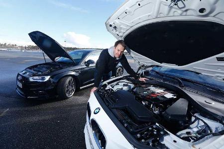 Autor Christian Gebhardt am Schnitzer-BMW mit seiner 171 PS starken 2-Liter-Maschine.