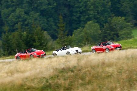 Wiesmann Roadster MF4-S, Porsche 911 Carrera S Cabriolet, Jaguar F-Type V8 S