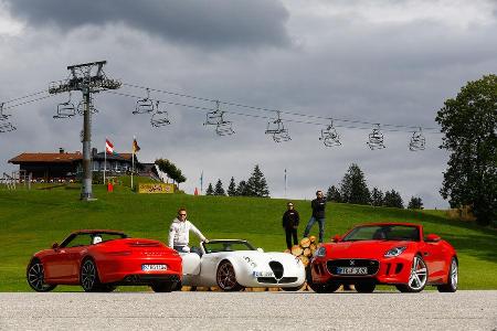 Wiesmann Roadster MF4-S, Porsche 911 Carrera S Cabriolet, Jaguar F-Type V8 S