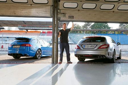 Jaguar XFR-S Sportbrake, Mercedes CLS 63 AMG S Shooting Brake, Heckansicht