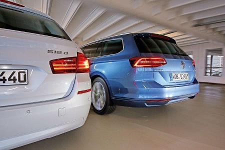 VW Passat Variant 2.0 TDI, BMW 518d Touring, Heckansicht