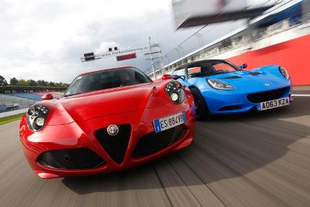 Alfa Romeo 4C, Lotus Elise S Club Racer, Frontansicht