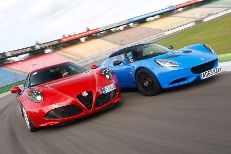 Alfa Romeo 4C, Lotus Elise S Club Racer, Frontansicht